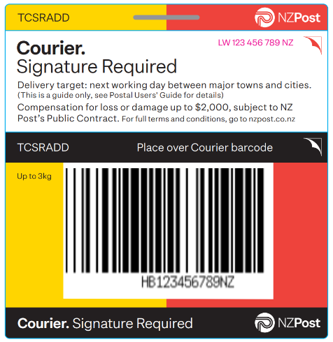 Signature Delivery for Courier Prepaid Ticket