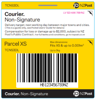 XS Courier ticket